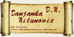 Damjanka Milunović vizit kartica